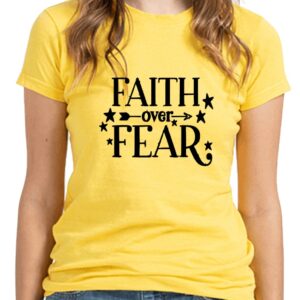 Faith Over Fear yellow t-shirt