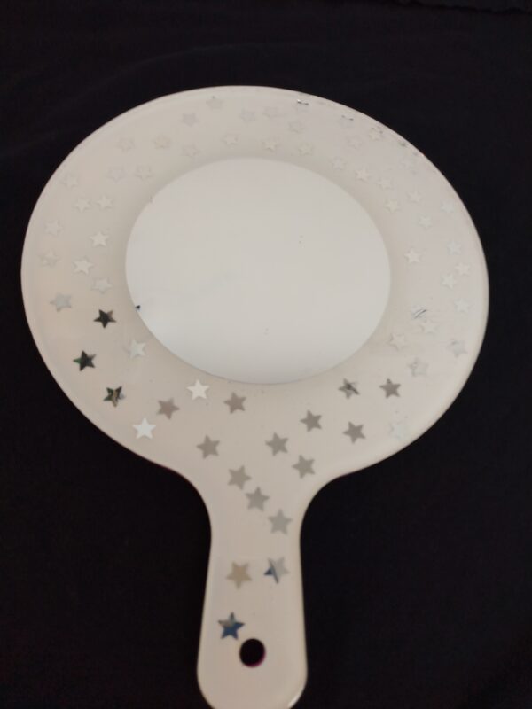 White custom hand mirror